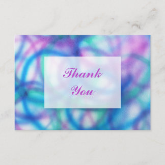 Purple, Teal and Blue Thank You Message Card