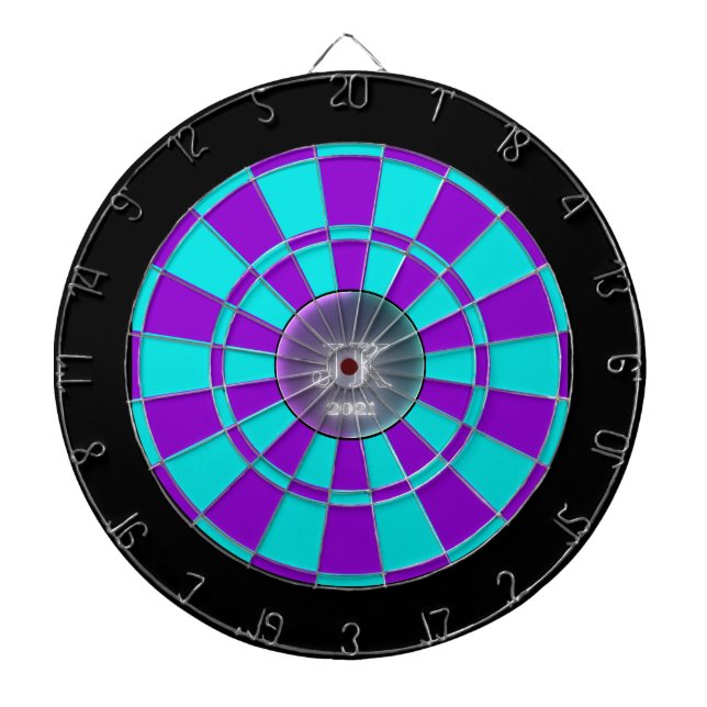 Purple Teal Black Dartboard 2021 (Front)