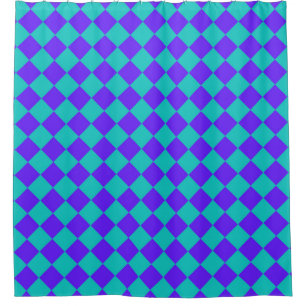 Purple Teal Chequered Diamond Pattern