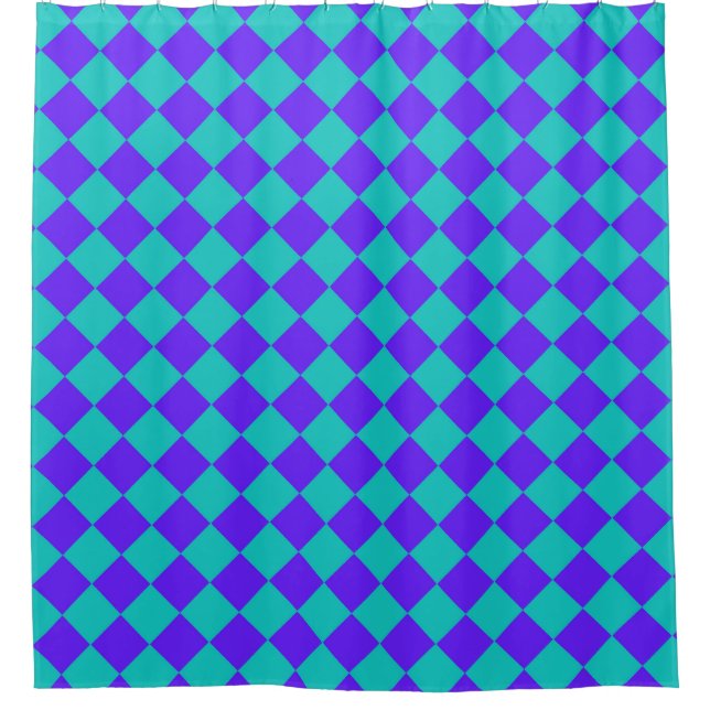Purple Teal Chequered Diamond Pattern  (Front)