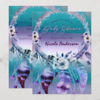 Purple & Teal Dream Catcher Boho Chic Baby Shower