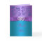 Purple, Teal Floral, Hearts Thank You Card