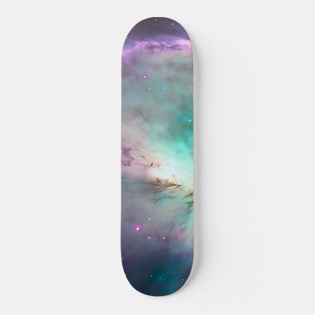 Purple Teal Galaxy Nebula Dream #1  Skateboard (Front)