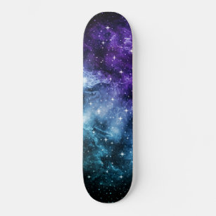 Purple Teal Galaxy Nebula Dream #1 Skateboard