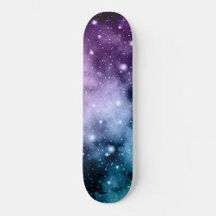 Purple Teal Galaxy Nebula Dream #2 Skateboard