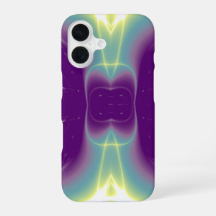 PURPLE TEAL GREEN LIGHT WAVES iPhone 16 CASE