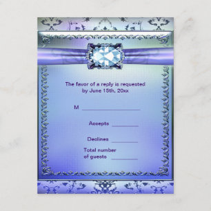Purple Teal Jewel RSVP Response Card