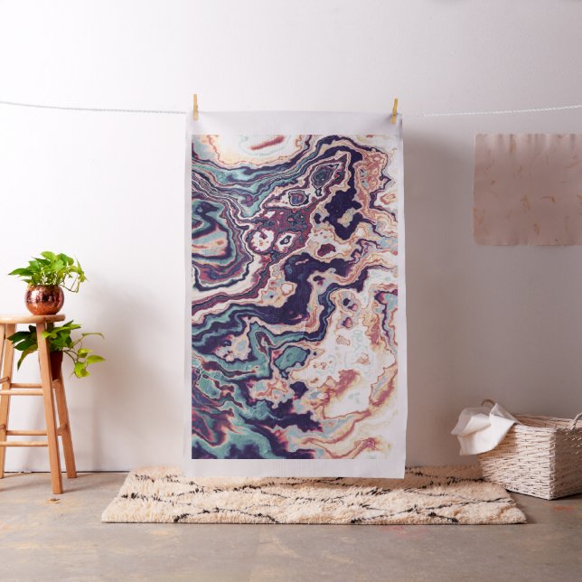 Purple Teal Marble Geode Fusion Fabric (In Situ)