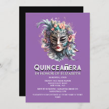 Purple teal masquerade theme quinceanera birthday