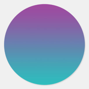 Purple & Teal Ombre Classic Round Sticker