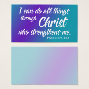 Purple & Teal Ombre, Philippians 4:13 Scripture