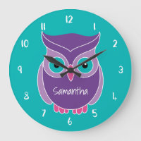 Purple Teal Owl Kids Personalized Animal