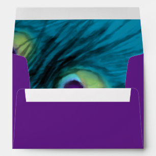 Purple Teal Peacock Envelope