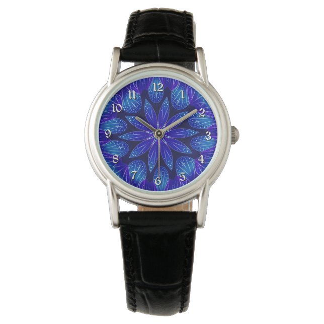 Purple & Teal Petals Mandala Watch (Front)