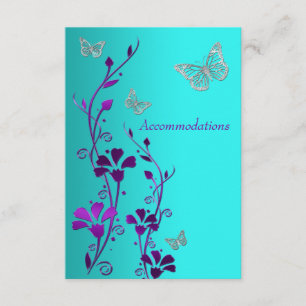Purple Teal Silver Floral, Butterflies Enclosure