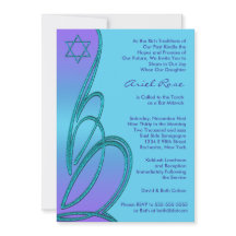 Purple Teal Star of David Bat Mitzvah