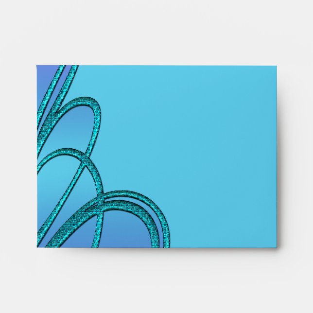 Purple Teal Swirl RSVP Card Envelope (Front)