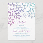 Purple   Teal Tree of Life Bat Mitzvah Invitations<br><div class="desc">Pretty tree of life Bat Mitzvah invitations featuring swirling leaves and a Star of David in pretty purple and teal watercolor. Customize these unique invitations yourself online.</div>