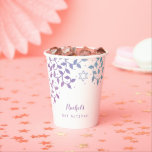 Purple   Teal Tree of Life Bat Mitzvah Paper Cups<br><div class="desc">Pretty tree of life Bat Mitzvah paper cups featuring swirling leaves and a Star of David in pretty purple and teal watercolor. Customize these unique invitations yourself online.</div>