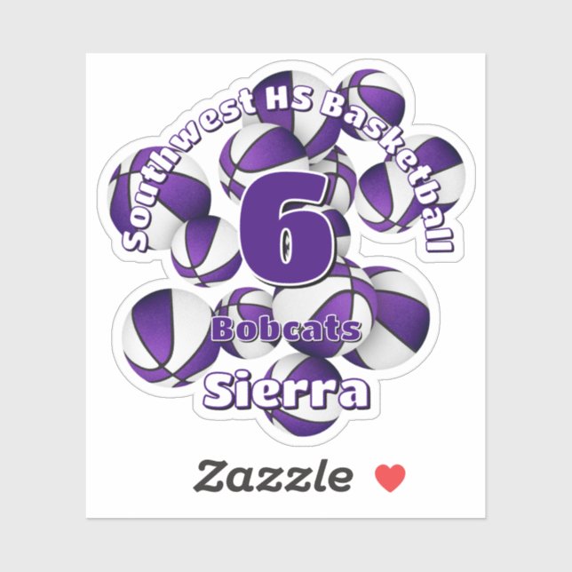 purple team colours basketballs kids sports  (Sheet)