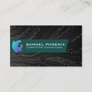 Purple Tech Logo   Technology Background Business Card