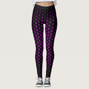 Purple Techno Dot Pattern Leggings