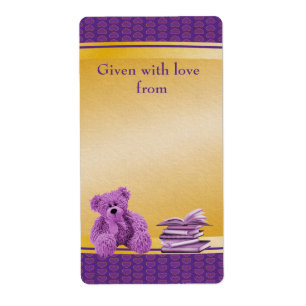 Purple Teddy Apportez un Baby shower de livre Plaq