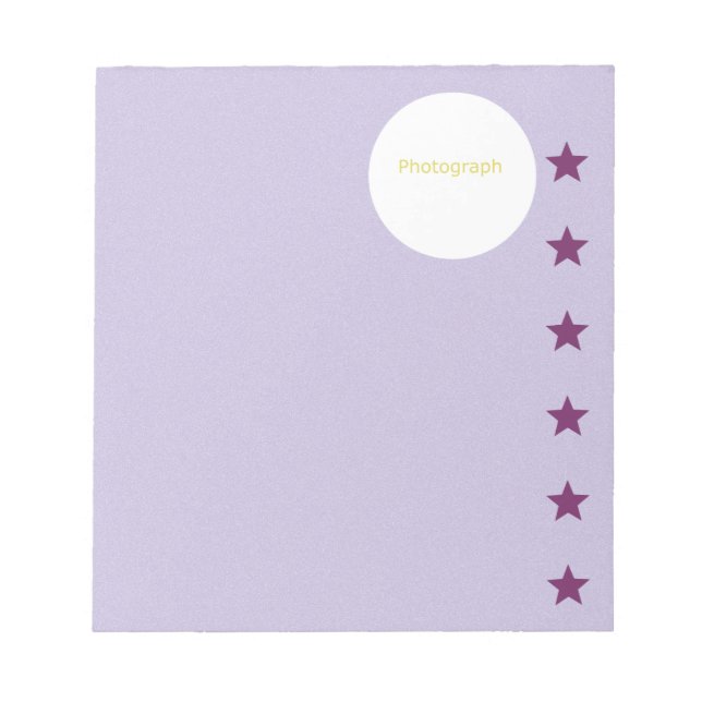 Purple Template with Stars Notepad (Front)