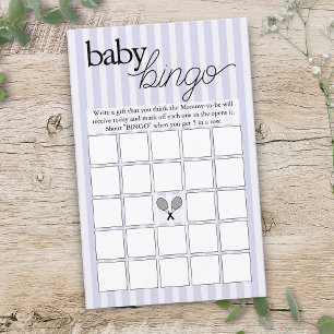Purple Tennis Preppy Chic Bingo Baby Shower Game