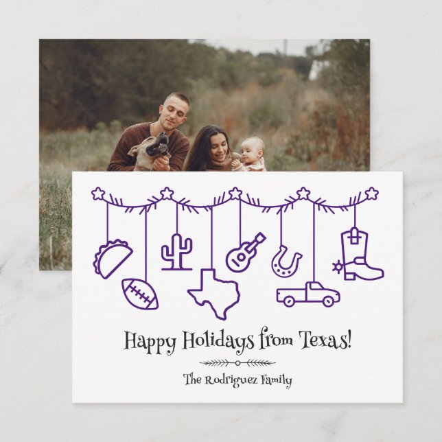 Purple Texas Holiday Hanging Icons (Front/Back)