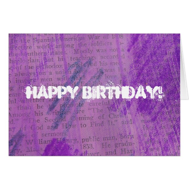 Purple Text, Joyeux Anniversaire ! (Devant horizontal)