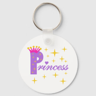 Purple Text Princess Keychain