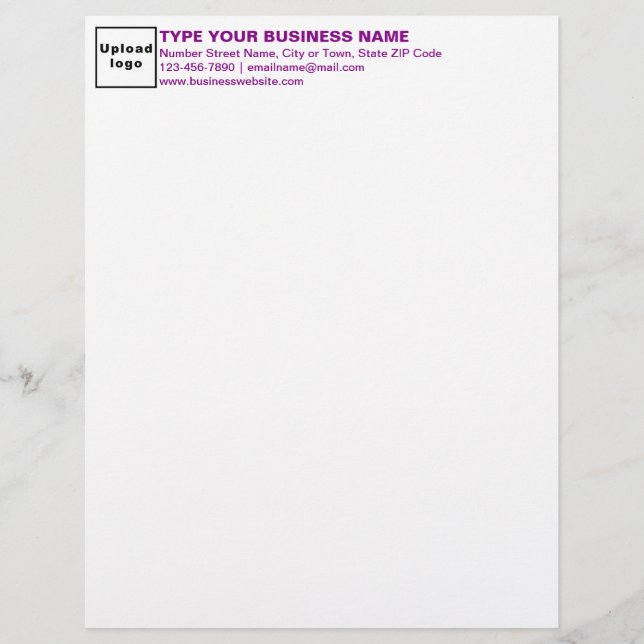 Purple Texts Heading of Business Letterhead (Front)
