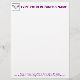 Purple Texts on Header and Footer of Business Letterhead