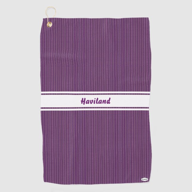 Purple Texture Personalized Golf Towel HAMbWG (Front)