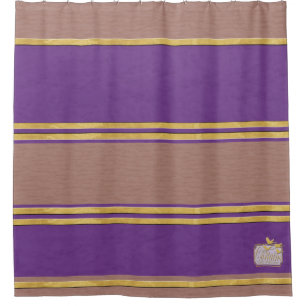 Purple Textured Gold Plain Shower Curtain