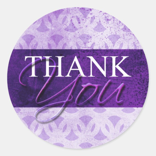 Purple Thank You Envelope Label Seal Stickers (Front)