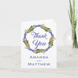 Purple Thank You Lavender Flower Personalized Card