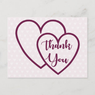 Purple Thank You Lavender Hearts Postcard