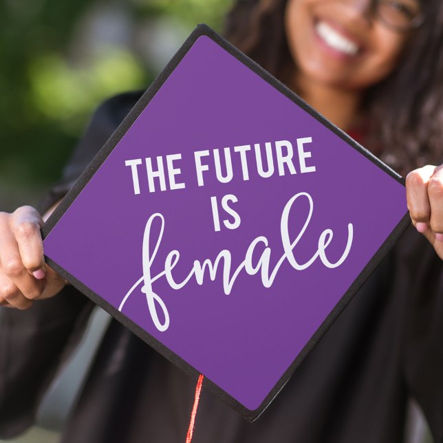 Purple | The Future Is Female Graduation Cap Topper (Creator Uploaded)
