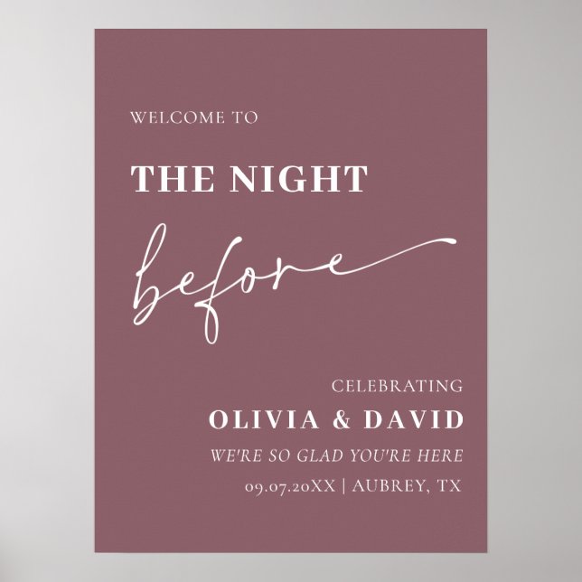 Purple The Night Before Rehearsal Dinner Poster (Front)