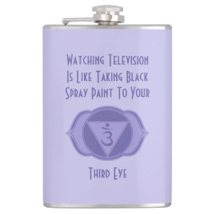 Purple Third Eye Chakra Quote Flask