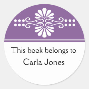 Purple This Book Belongs To Labels