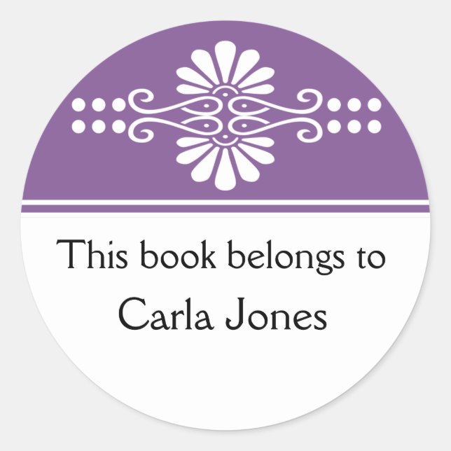 Purple This Book Belongs To Labels (Front)