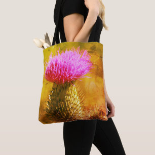 Purple Thistle Flower Art Close Up  Tote Bag