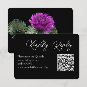 Purple Thistle RSVP Card