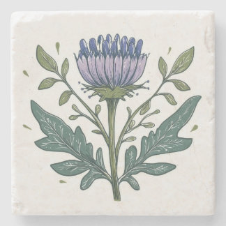 Purple Thistle  Stone Coaster