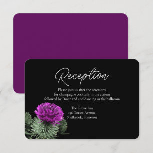Purple Thistle Wedding Reception Card