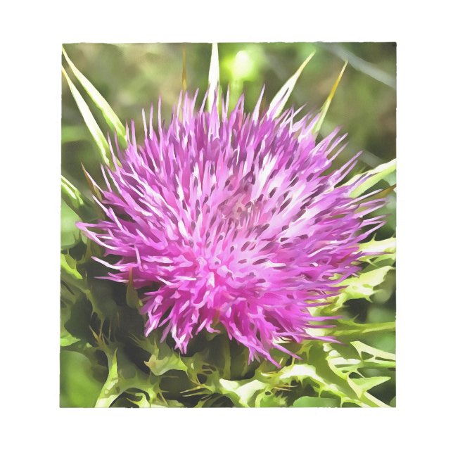 Purple Thistle Wildflower Notepad (Front)