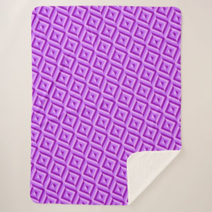 Purple Three-Tone Diamond Pattern Sherpa Blanket